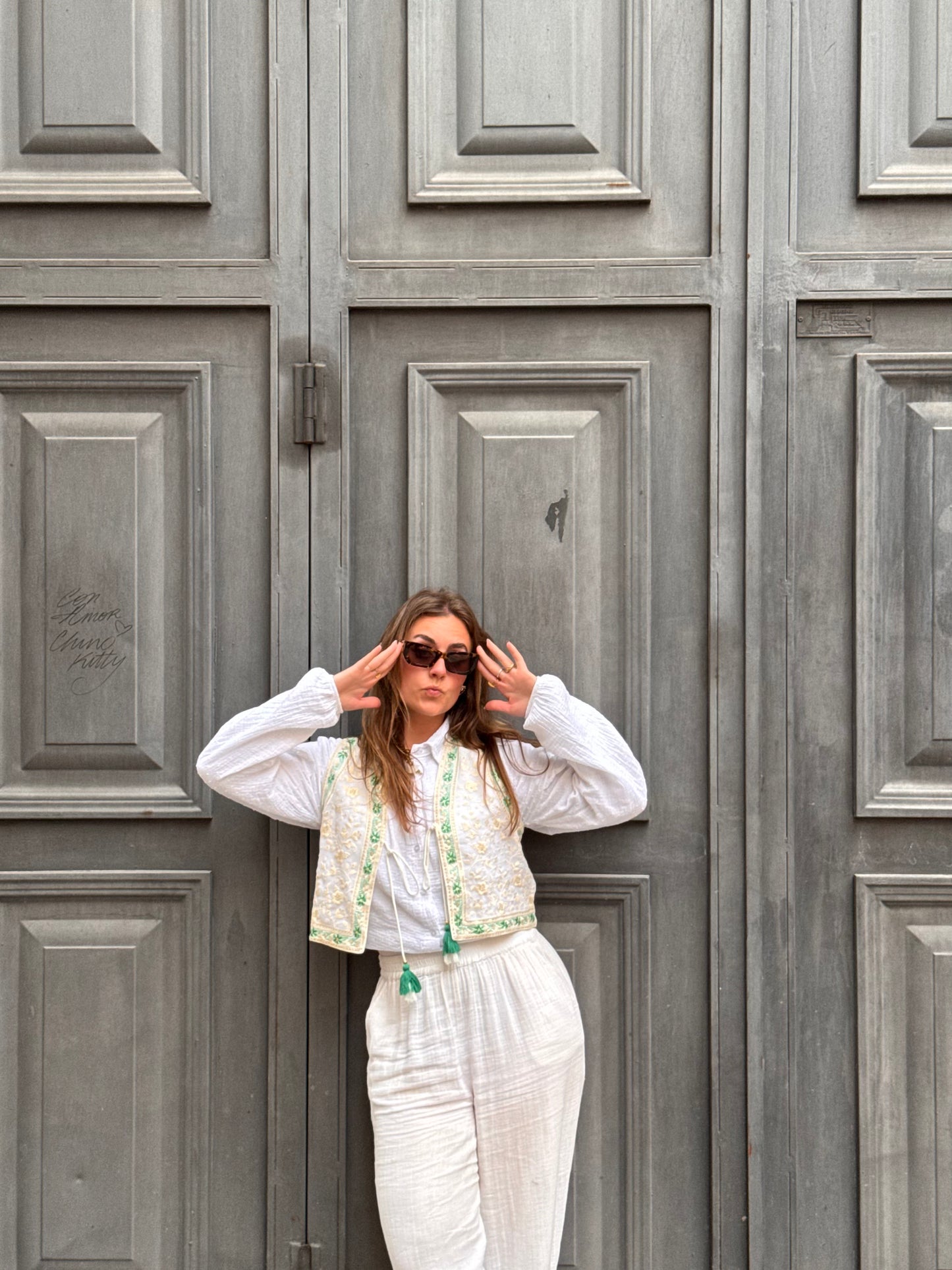 Guapa's Gilet Crema Verde