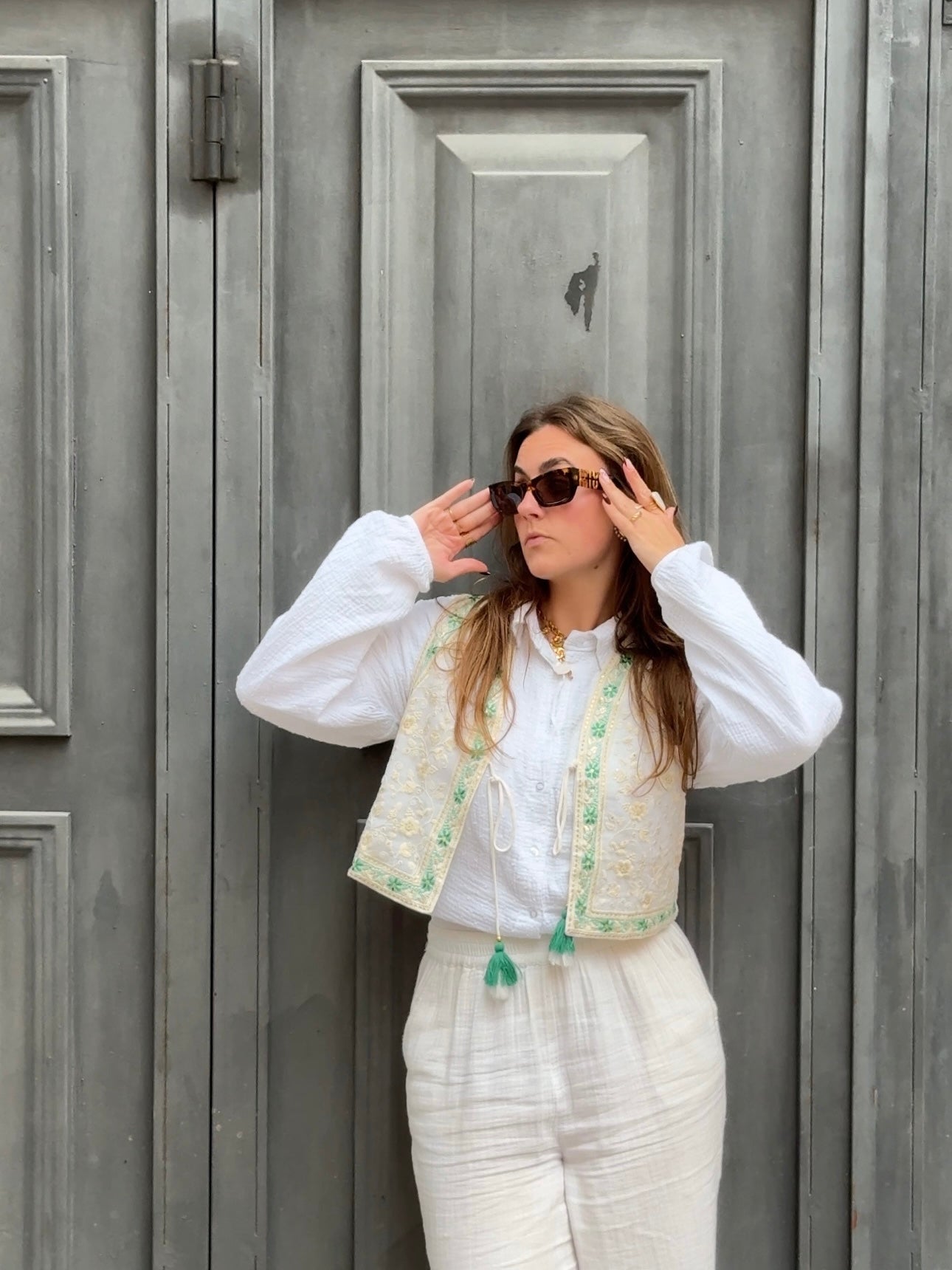 Guapa's Gilet Crema Verde